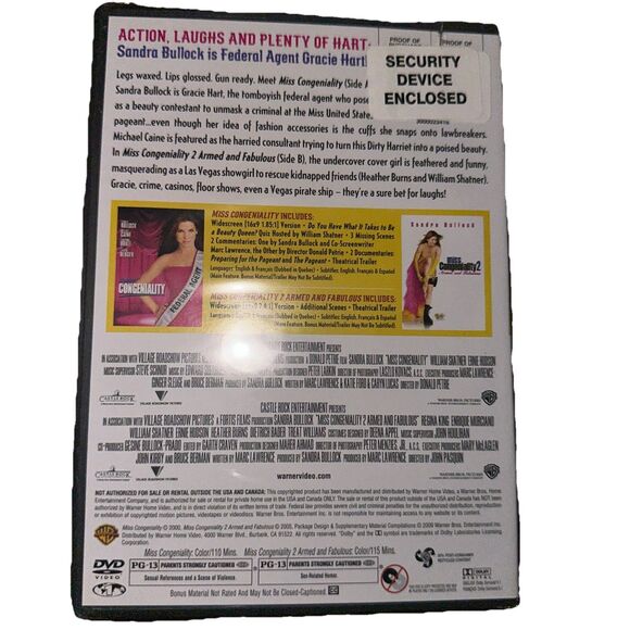 Miss Congeniality / Miss Congeniality 2 (DVD, 2009) NEW - Picture 2 of 2